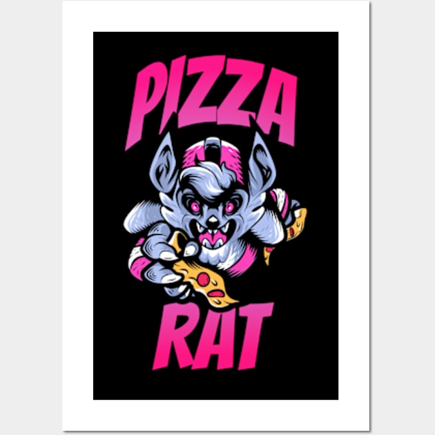 New York Subway Pizza Rat Wall Art by TheRelaxedWolf